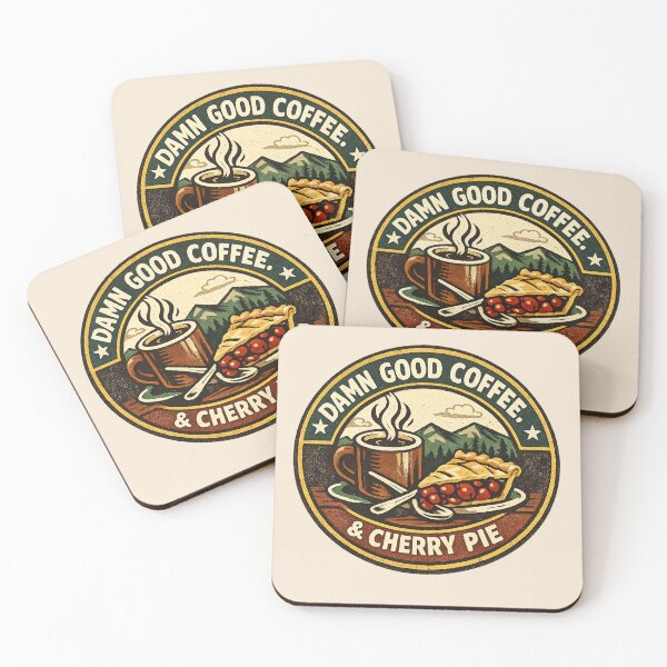 Item preview, Damn Good Pairing — Coffee + Cherry Pie Badge designed and sold by peaknerd.