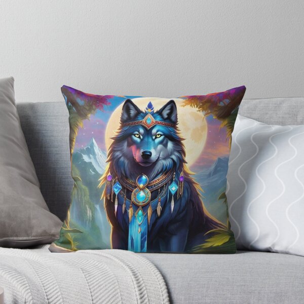 Item preview, The Oracle of the Moon Jewel - Magic Wolf Dimension -  Visionary Wolf Moon art designed and sold by ascentphenix.