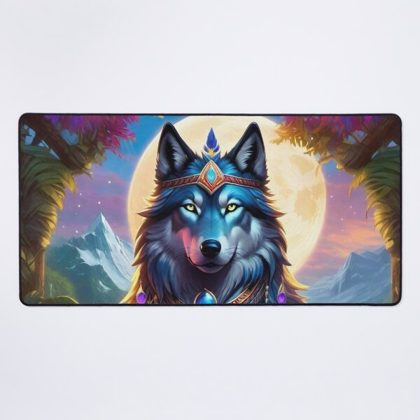 Item preview, The Oracle of the Moon Jewel - Magic Wolf Dimension -  Visionary Wolf Moon art designed and sold by ascentphenix.