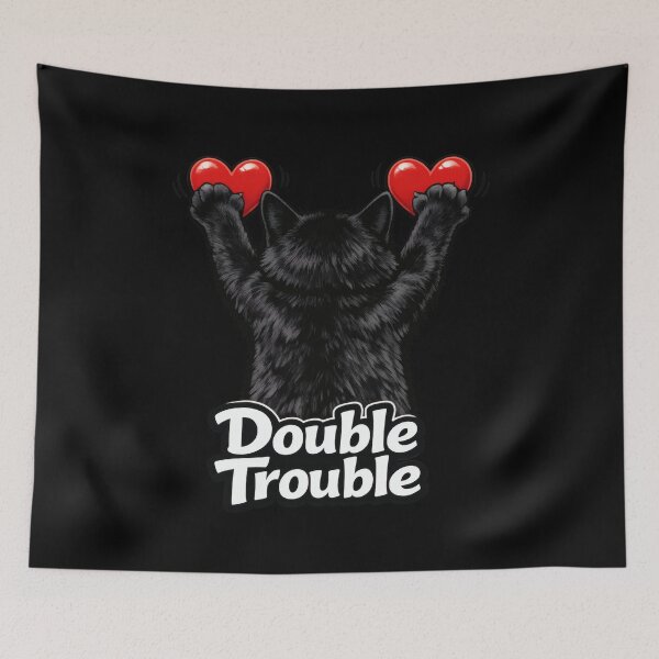 Item preview, Black Cat Valentine Hearts - Funny Troubles designed and sold by memememescat.