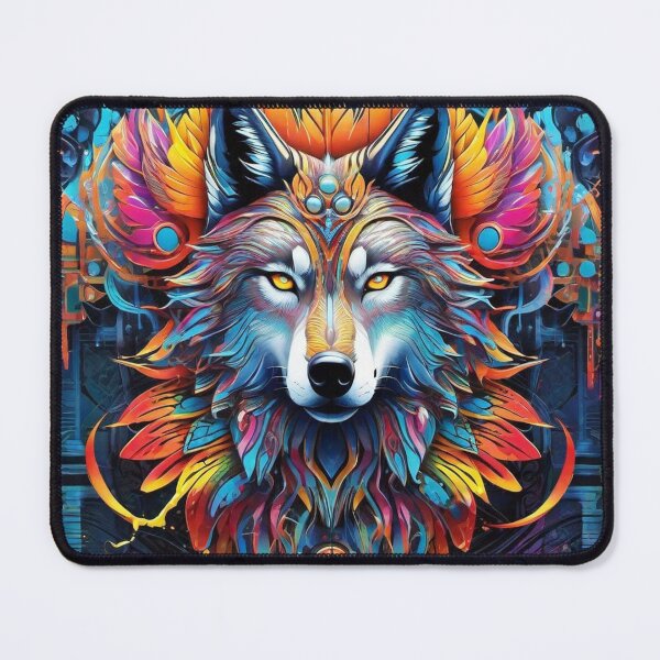 Item preview, Magic Wolf Dimension - The Circuit-Seer - Visionary Wolf Art designed and sold by ascentphenix.
