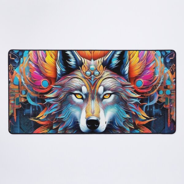 Item preview, Magic Wolf Dimension - The Circuit-Seer - Visionary Wolf Art designed and sold by ascentphenix.