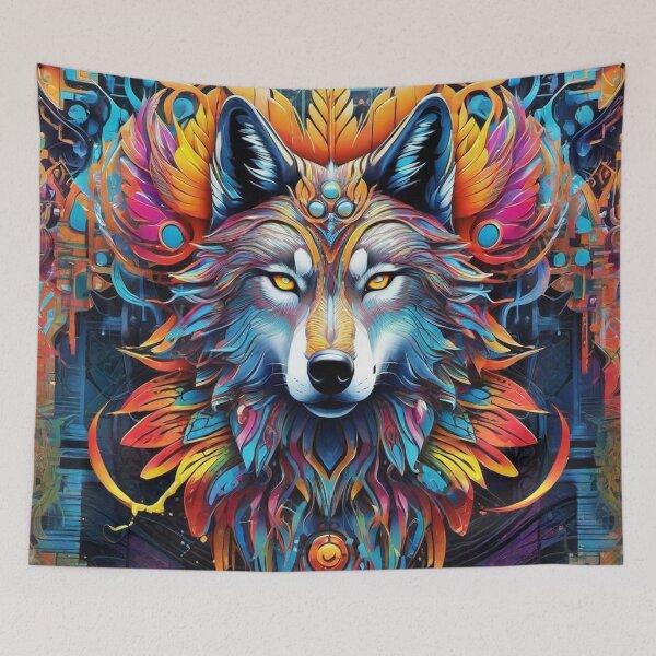 Item preview, Magic Wolf Dimension - The Circuit-Seer - Visionary Wolf Art designed and sold by ascentphenix.