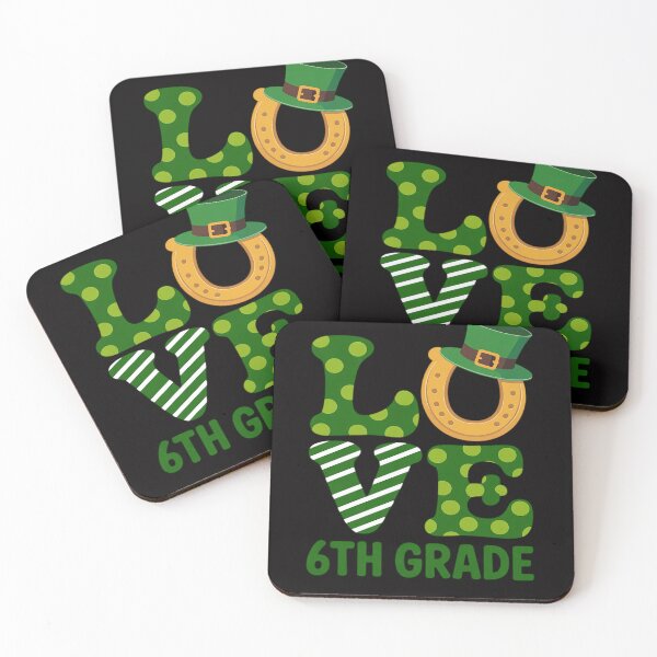 Item preview, St Patricks Day Love 6th grade Teacher Shamrock leprechaun designed and sold by HermanTricia.