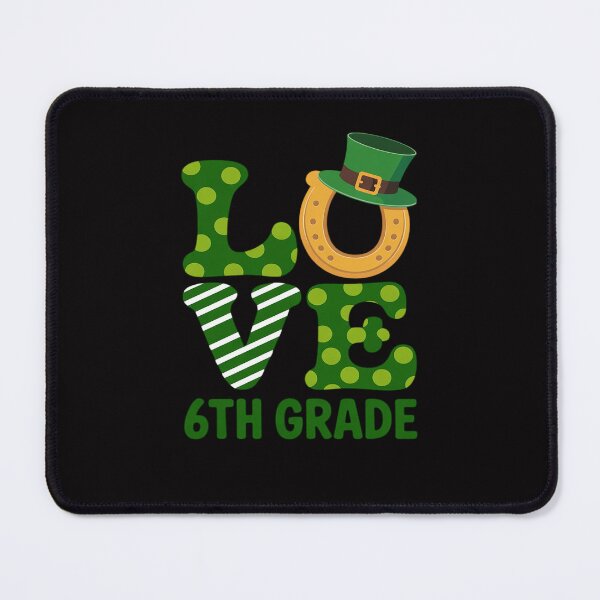 Item preview, St Patricks Day Love 6th grade Teacher Shamrock leprechaun designed and sold by HermanTricia.