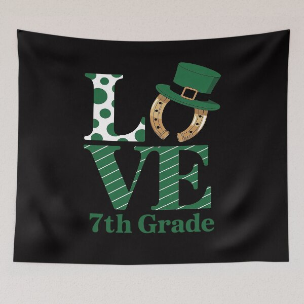 Item preview, St Patricks Day Love 7th grade Teacher Shamrock leprechaun designed and sold by HermanTricia.
