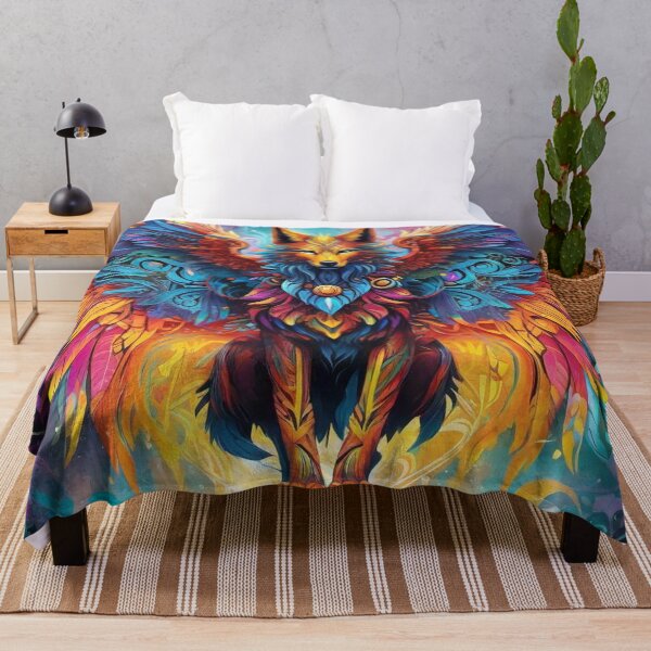 Item preview, The Flameborne Sovereign - Magic Wolf Dimension - Visionary Wolf Art designed and sold by ascentphenix.