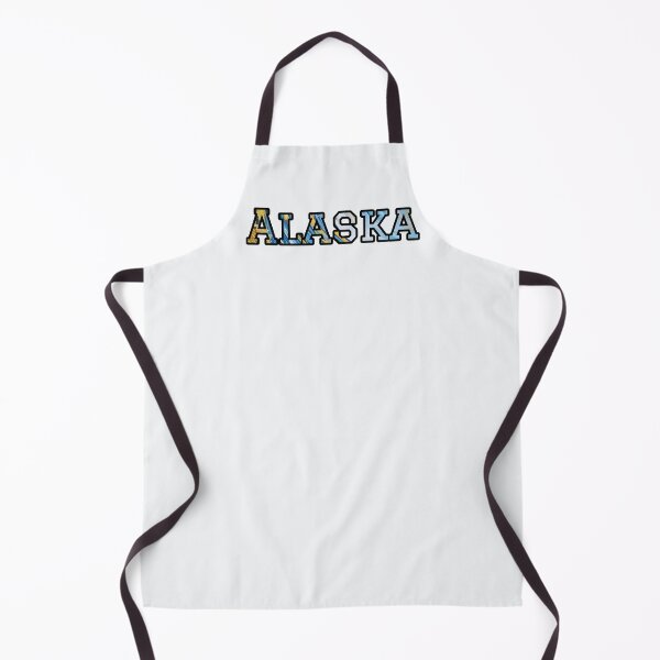 Item preview, Alaska Blue and Yellow Typography | Bold Double Exposure State Art designed and sold by Long Family Gifts.