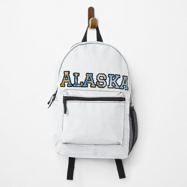 Item preview, Alaska Blue and Yellow Typography | Bold Double Exposure State Art designed and sold by Long Family Gifts.