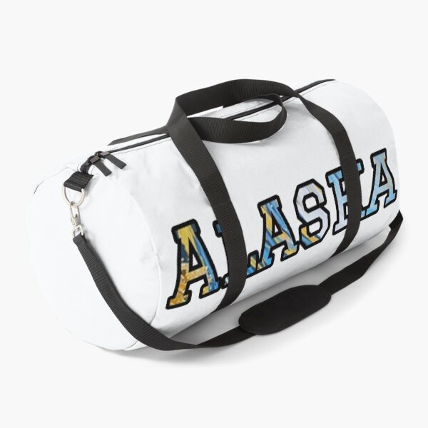 Item preview, Alaska Blue and Yellow Typography | Bold Double Exposure State Art designed and sold by Long Family Gifts.