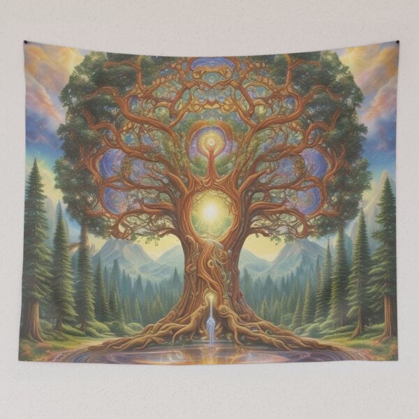 Item preview, The Tree of Memory - Visionary Psychedelic Nature Spiritual Chakra Tree of Life Art designed and sold by ascentphenix.