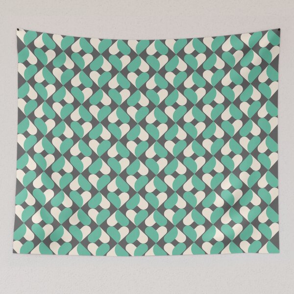 Item preview, XO Hearts: Aqua/Cream designed and sold by Motel Sunset.