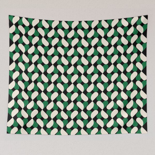 Item preview, XO Hearts: Green/Cream designed and sold by Motel Sunset.