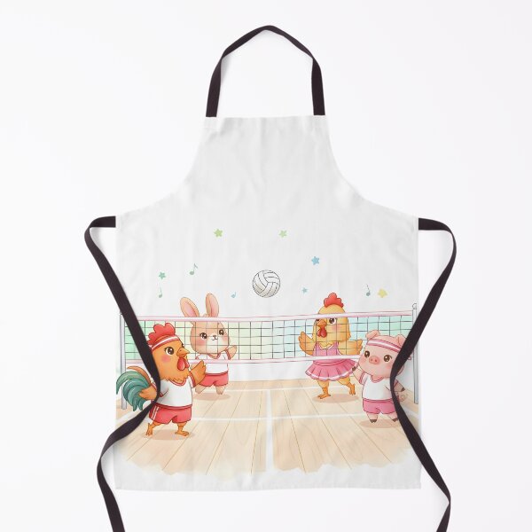 Item preview, Adorable Animal Volleyball Game - Cute Rooster, Bunny, Chicken & Pig Playing Sports. designed and sold by VibranPalette.
