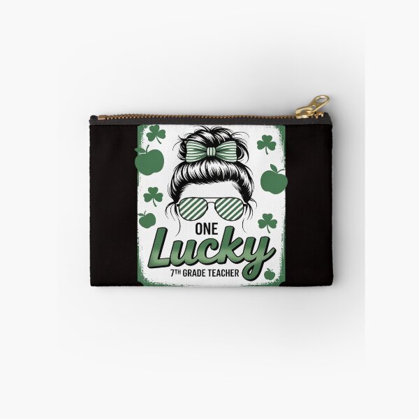 Item preview, Shamrock One Lucky 7th Grade Teacher Messy Bun Patricks Day designed and sold by cherylbartlett.