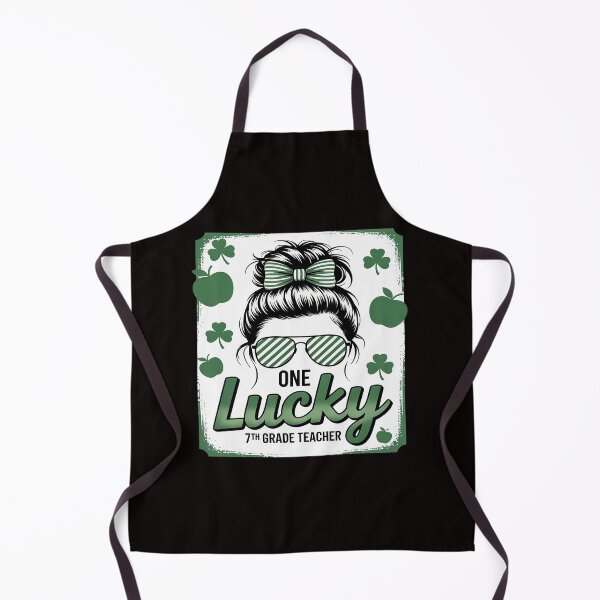 Item preview, Shamrock One Lucky 7th Grade Teacher Messy Bun Patricks Day designed and sold by cherylbartlett.