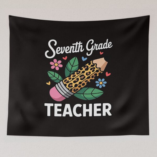Item preview, Seventh Grade Leopard Pencil 1st First Day Of School Teacher designed and sold by cherylbartlett.