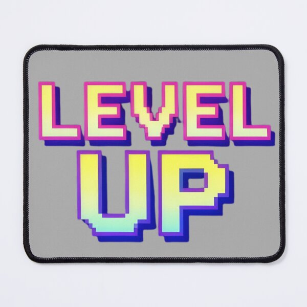 Item preview, LEVEL UP – Retro 8-Bit Pixel Text Illustration designed and sold by GraphGUY.