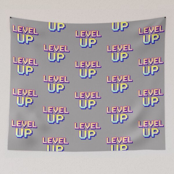 Item preview, LEVEL UP – Retro 8-Bit Pixel Text Illustration designed and sold by GraphGUY.