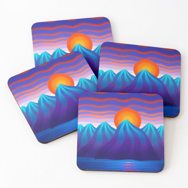 Item preview, Mountain Sunset - Striking Colourful Abstract  designed and sold by Lycanth.