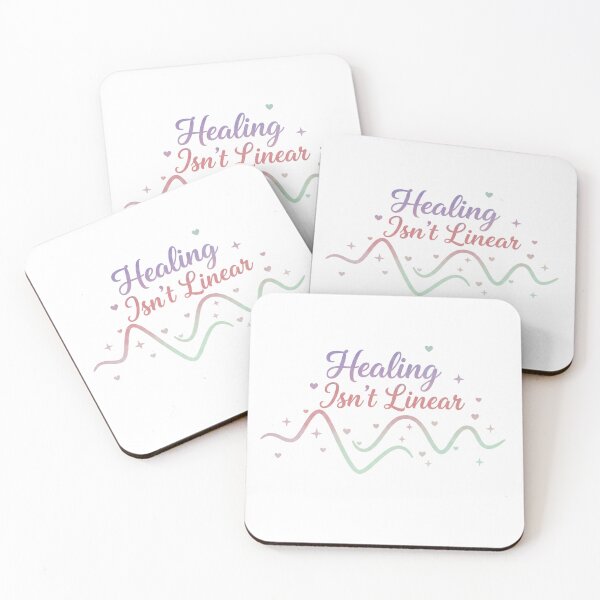 Item preview, Healing Isn't Linear Mental Health Sticker - Self Care Reminder Therapy Gift Motivational Quote designed and sold by RealVibeVault.
