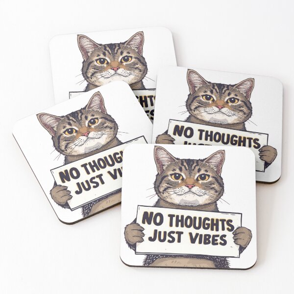 Item preview, No Thoughts Just Vibes Cat designed and sold by ChiSketch.