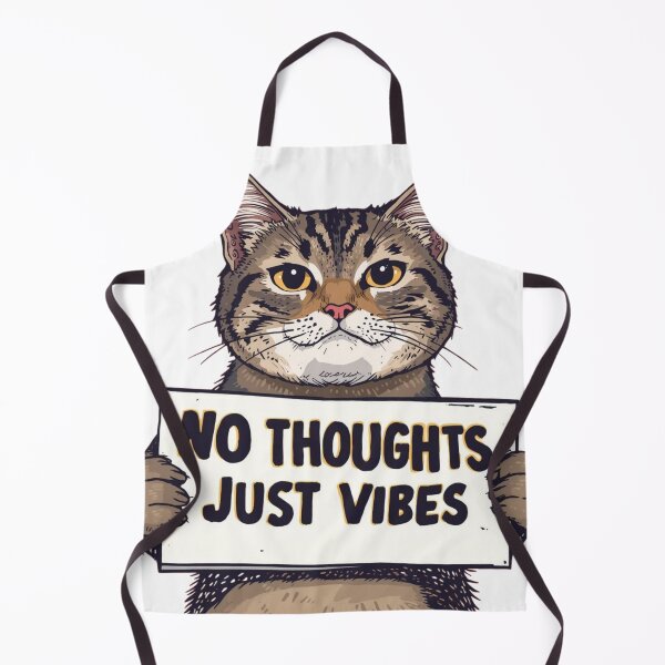 Item preview, No Thoughts Just Vibes Cat designed and sold by ChiSketch.