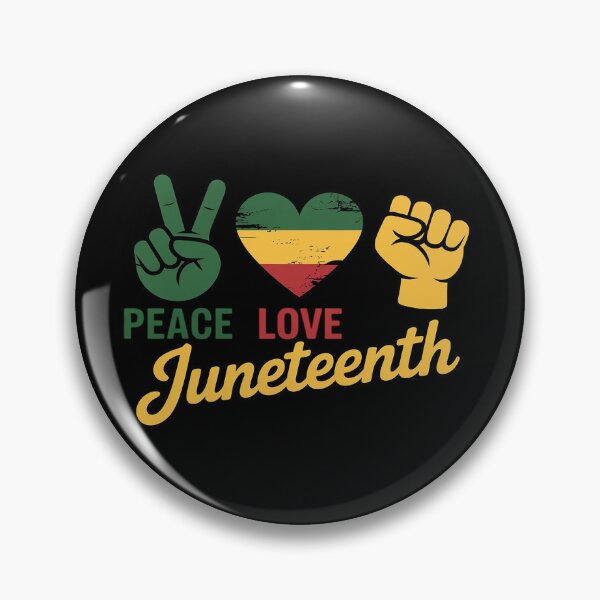 Item preview, Peace Love Juneteenth with african flag heart and fist designed and sold by joedavila.