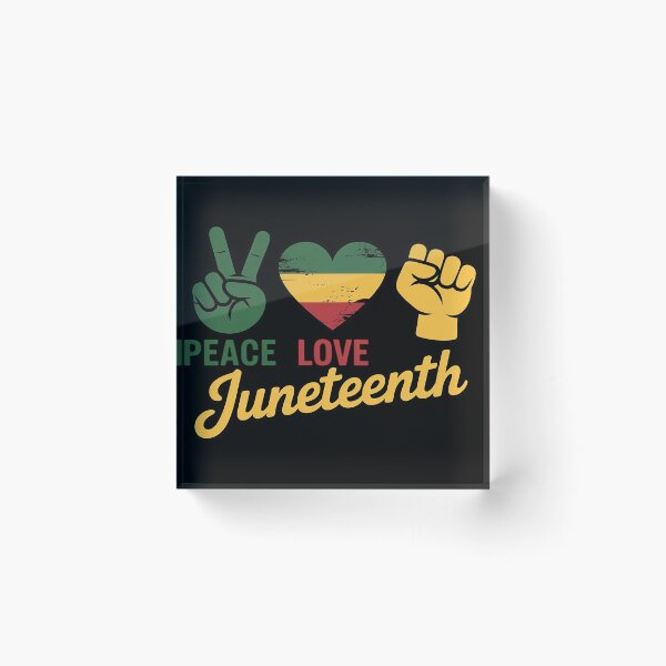 Item preview, Peace Love Juneteenth with african flag heart and fist designed and sold by joedavila.
