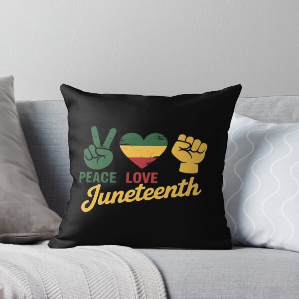 Item preview, Peace Love Juneteenth with african flag heart and fist designed and sold by joedavila.
