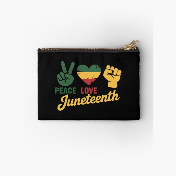 Item preview, Peace Love Juneteenth with african flag heart and fist designed and sold by joedavila.