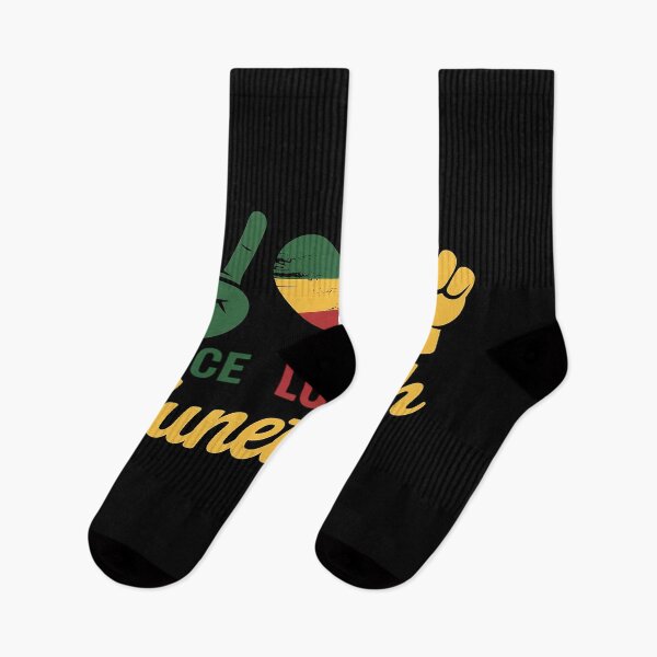 Item preview, Peace Love Juneteenth with african flag heart and fist designed and sold by joedavila.