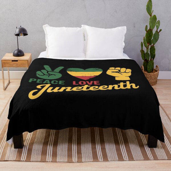 Item preview, Peace Love Juneteenth with african flag heart and fist designed and sold by joedavila.