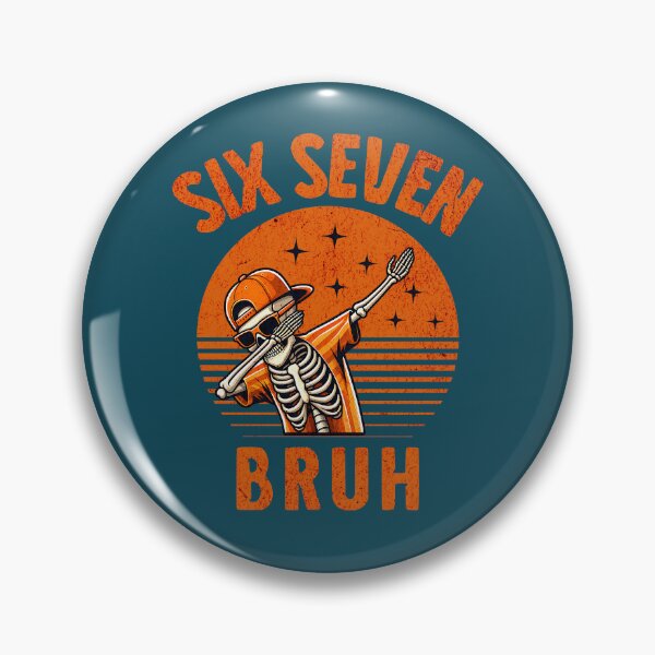 Item preview, Dabbing Skeleton Six Seven Bruh Vintage Sunset designed and sold by NosandEdgy.