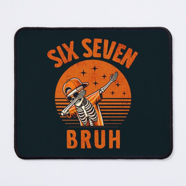 Item preview, Dabbing Skeleton Six Seven Bruh Vintage Sunset designed and sold by NosandEdgy.