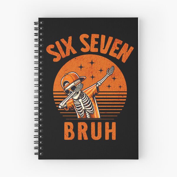 Item preview, Dabbing Skeleton Six Seven Bruh Vintage Sunset designed and sold by NosandEdgy.