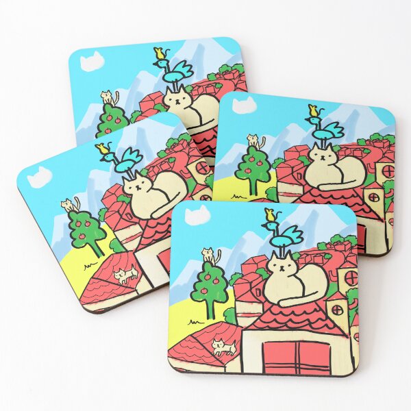 Item preview, Cats on the Rooftops (Red-Roof Town) designed and sold by Oidemase.