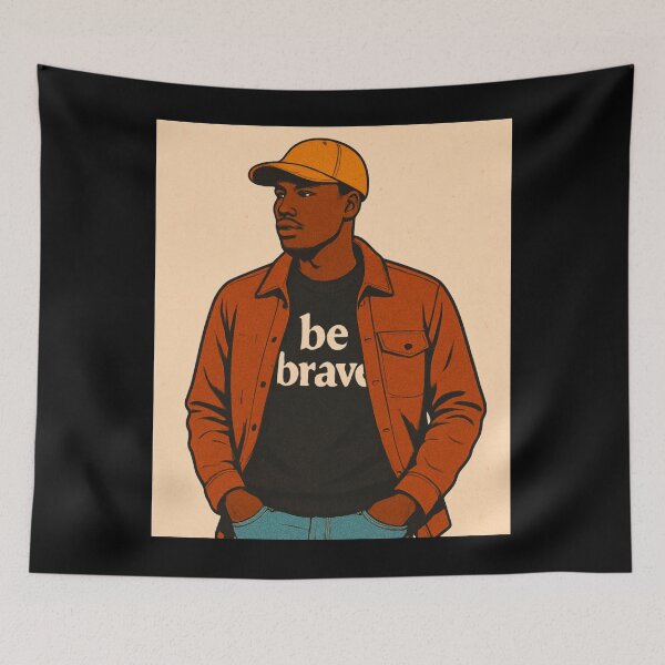 Item preview, Be Brave – Stylish Urban Illustration of a Confident Man designed and sold by NomadUSArt.