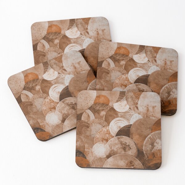 Item preview, Brown circles with abstract patterns, round shapes in brownish natural tones designed and sold by angel-cat-22.