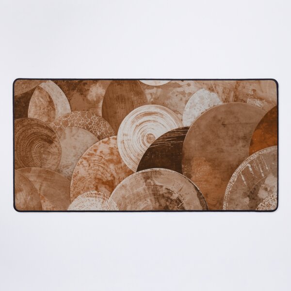 Item preview, Brown circles with abstract patterns, round shapes in brownish natural tones designed and sold by angel-cat-22.