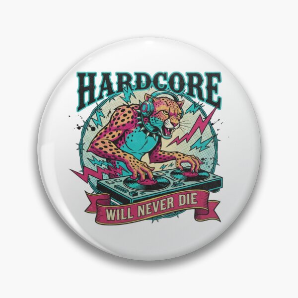 Item preview, Hardcore will never die leopard DJ designed and sold by RichTeeDesigns.