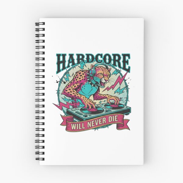Item preview, Hardcore will never die leopard DJ designed and sold by RichTeeDesigns.