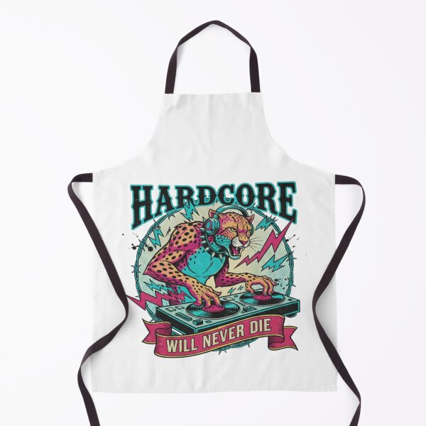 Item preview, Hardcore will never die leopard DJ designed and sold by RichTeeDesigns.