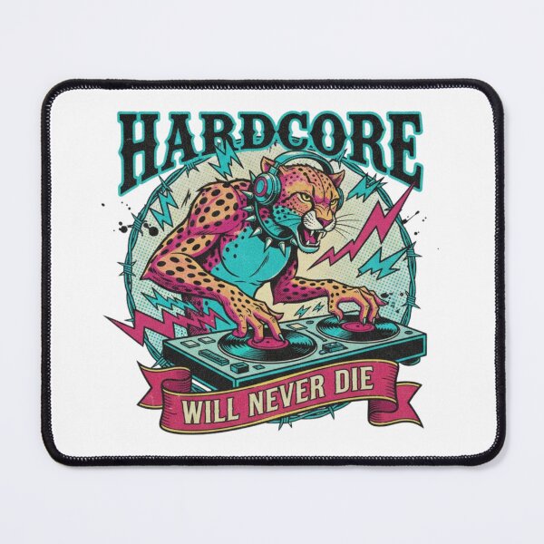 Item preview, Hardcore will never die leopard DJ designed and sold by RichTeeDesigns.
