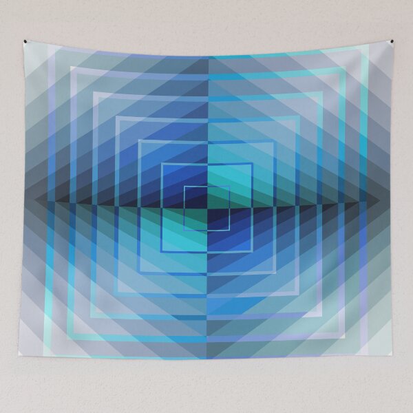 Item preview, Asymmetric Layout in Blue, Geometric Abstraction, Abstract Art designed and sold by DDJust4U.
