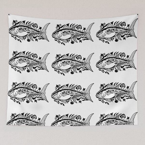 Item preview, Fish Line Art designed and sold by catpinemint.