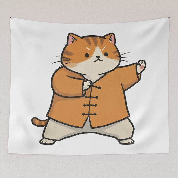 Item preview, tai chi cat Cute chubby cat doing Tai Chi designed and sold by Uglyandcute.