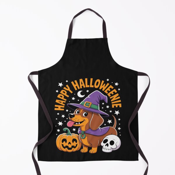 Item preview, Weiner Dog Witch Happy Halloweenie Cute Halloween Dachshund designed and sold by Rackaam.