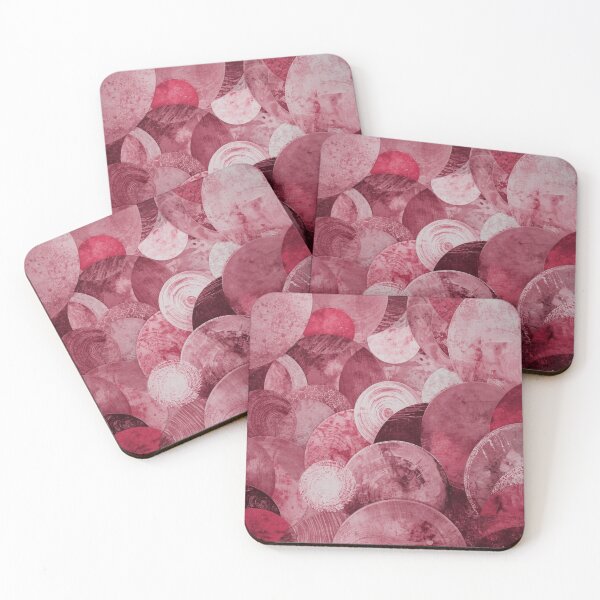 Item preview, Red and pink circles with abstract patterns, round shapes in reddish color harmony designed and sold by angel-cat-22.