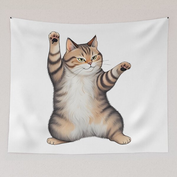 Item preview, tai chi cat Cute chubby cat doing Tai Chi designed and sold by Uglyandcute.